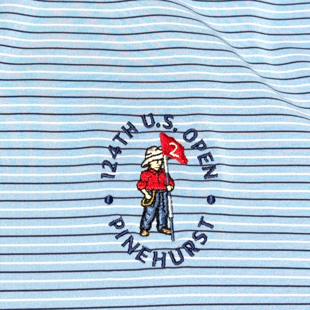 Peter Millar Summer Comfort Polo Shirt XXL Blue Pinehurst Golf 124th US Open - Picture 5 of 10